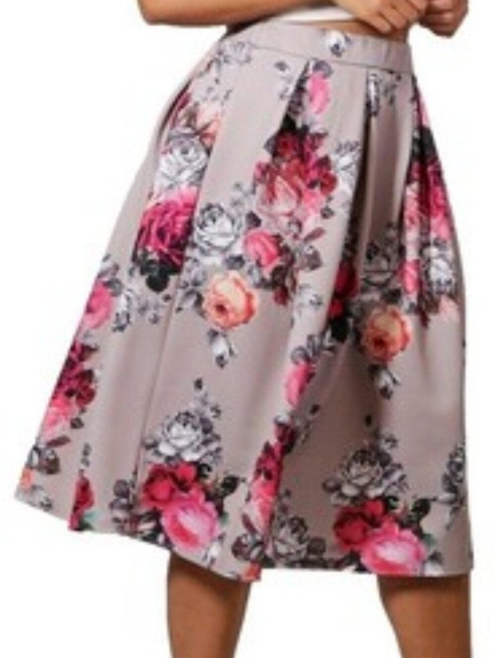 Boohoo Women's Plus Eva Floral Print Skirt